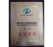 我司荣获第一届温州市中小企业服务机构协会会员单位称号